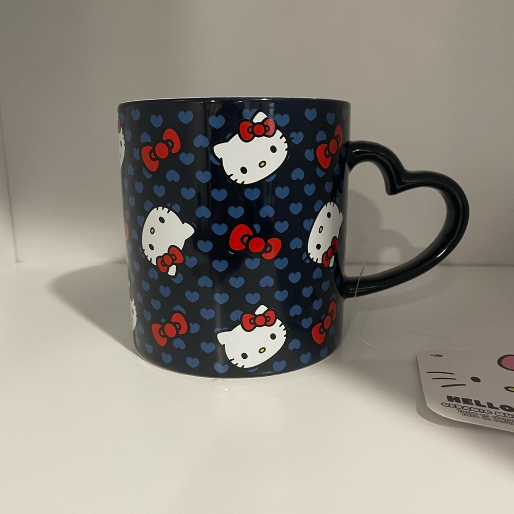 Hello Kitty Navy Heart Mug with Red Accents